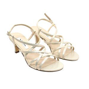 Nina Women Strappy Almond Toe Sculpted Heel Buckle Dress  Sandals